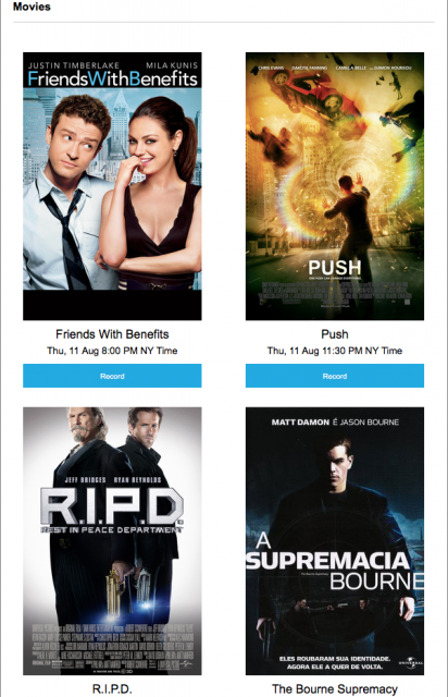 Newsletter from www.ustvnow.com for movies