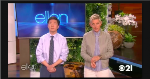 Screenshot of the Ellen DeGeneris Show watched live from outside the US.
